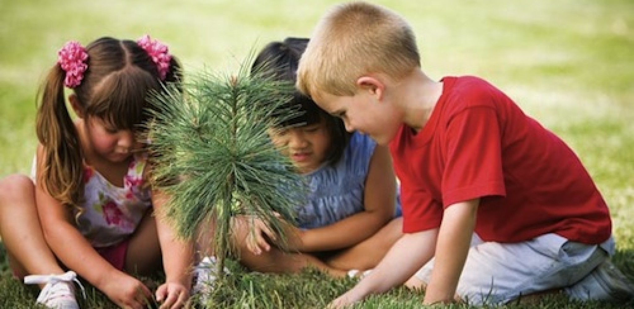 chicos plantando arbol Colegio Médico Regional de Río Cuarto