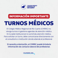Importante: El CMRRC no otorga turnos médicos